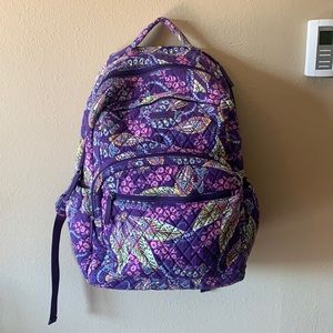 Large Vera Bradley purple print backpack